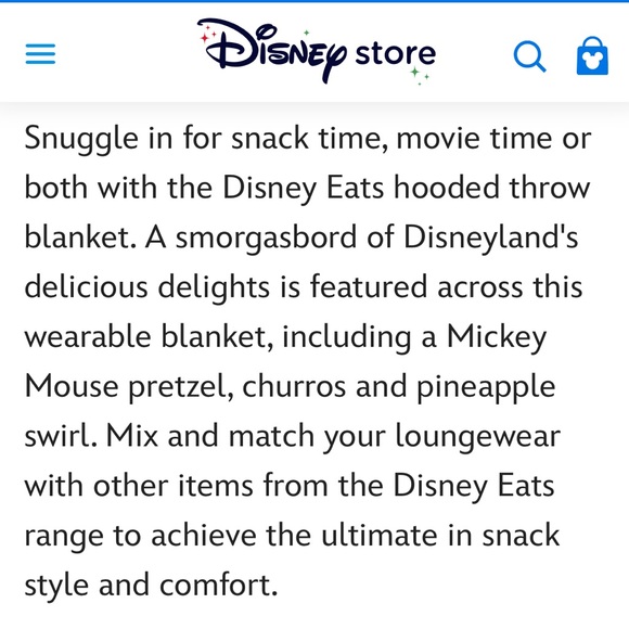 Disney Eats Wearable Fleece Sherpa Throw. Disneyland Walt Disney World Snacks - Picture 4 of 6